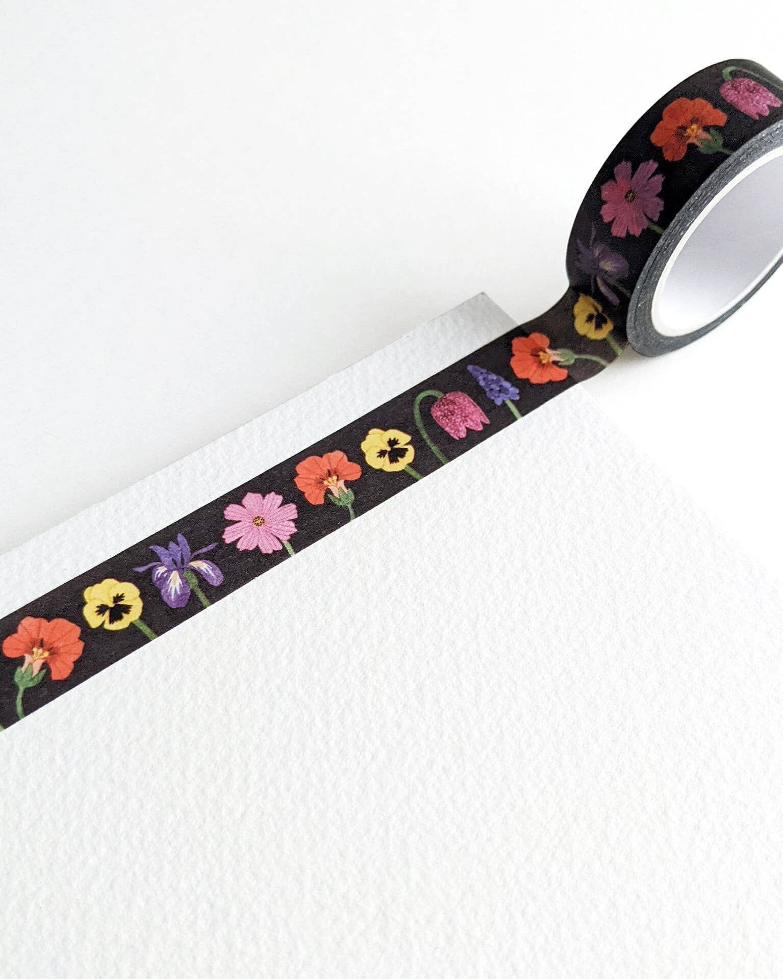 Garden Flowers Washi Tape - Dark