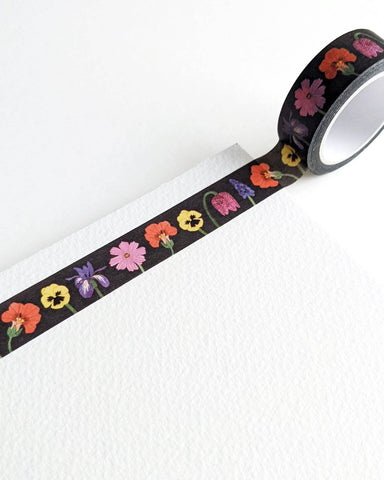 Garden Flowers Washi Tape - Dark