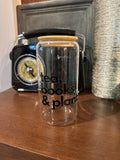 Tea, Books & Plants 16 oz Can Cup w/Straw, Lid, Straw Cleaning Brush & Gift Box