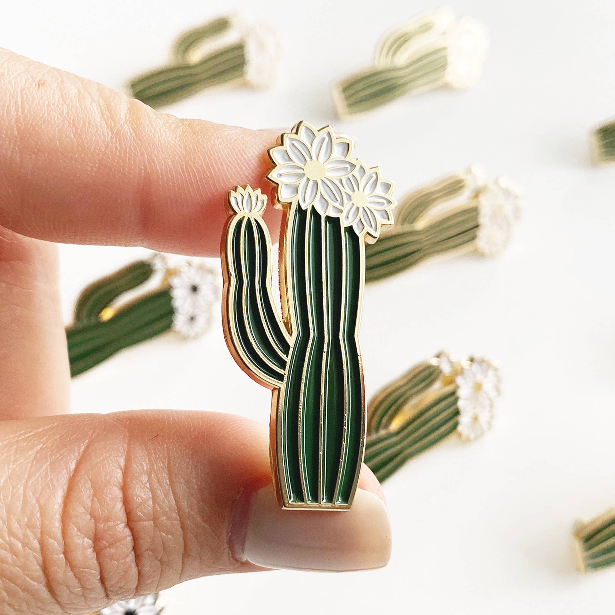 Olivia Blooming Cactus Enamel Pin