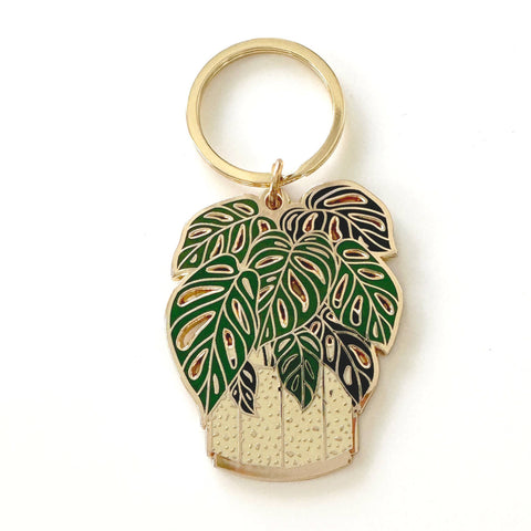Swiss Monstera Plant Keychain 