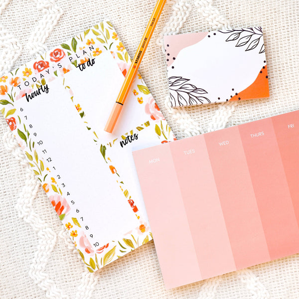 Pink Leaves Post-It® Notes, 50 Sheets, 4x3 in.