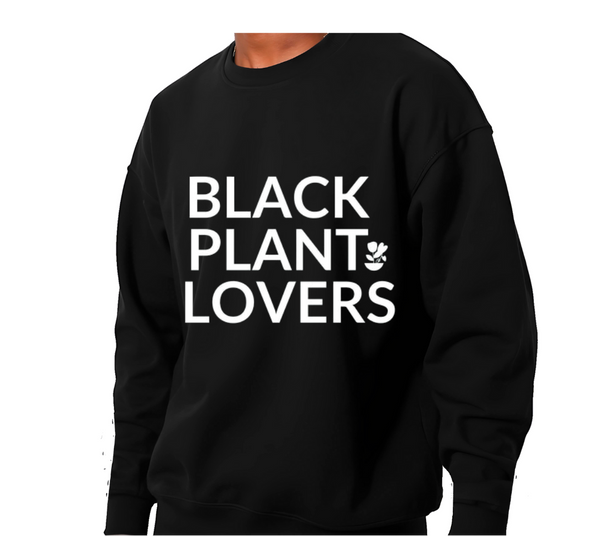Black Plant Lovers Logo Graphic Crew Sweatshirt - White