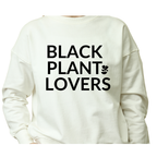 Black Plant Lovers Logo Graphic Crew Sweatshirt - White