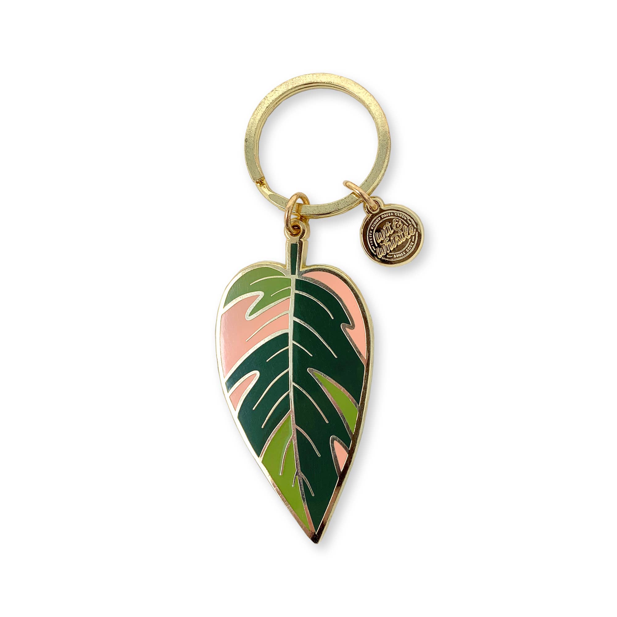 Pink Princess Philodendron Keychain