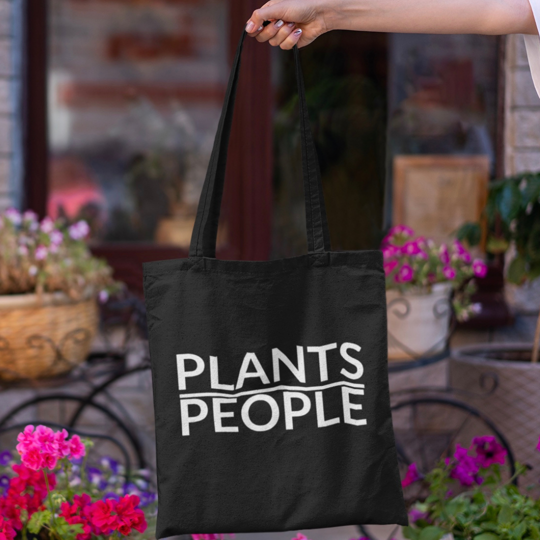 Plants Over People Graphic Tote - Black